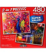 Bright Pink Peacock / Fireworks on the Hudson River - Total 480 Pc 2 in ... - £13.58 GBP