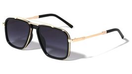 Dweebzilla Luxury Sport Square Pilot Aviator Sunglasses (Black &amp; Gold Frame - Bl - £10.79 GBP+
