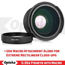 Opteka .35x Wide Angle Fisheye Lens for Nikon 52mm 55mm 67mm Threaded Le... - £43.27 GBP