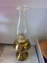 Vintage Brass oil Hurricane Table Lamp with hop-knob Chimney - $48.51