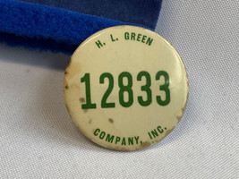 Vtg H.L. Green Company Inc. Employee Badge Button Pin #12833 Five &amp; Dime... - £23.64 GBP