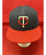 Minnesota Twins Fitted Baseball Hat New Era 59Fifty Sz 7 1/4 On Field Co... - $19.68