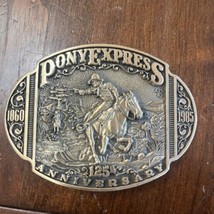 Vintage PONY EXPRESS 125 year commemorative belt buckle - £15.16 GBP