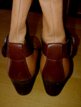 ECCO LADIES BROWN LEATHER KNEE-HIGH ZIP BOOTS-8.5M(39 EU)-WORN ONCE-DARK... - €38,97 EUR