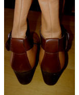 ECCO LADIES BROWN LEATHER KNEE-HIGH ZIP BOOTS-8.5M(39 EU)-WORN ONCE-DARK... - $61.38 CAD
