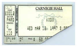 Kodo Concert Ticket Stub March 12 1997 Carnegie Music Hall New York City - £18.59 GBP