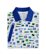 Brooks Brothers White Blue Nautical Flags Slim Fit Polo Shirt, XLarge XL... - $49.01