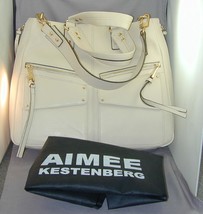 Aimee Kestenberg Tan Pebbled Leather Satchel Handbag Hobo Convertible NEW - £139.56 GBP