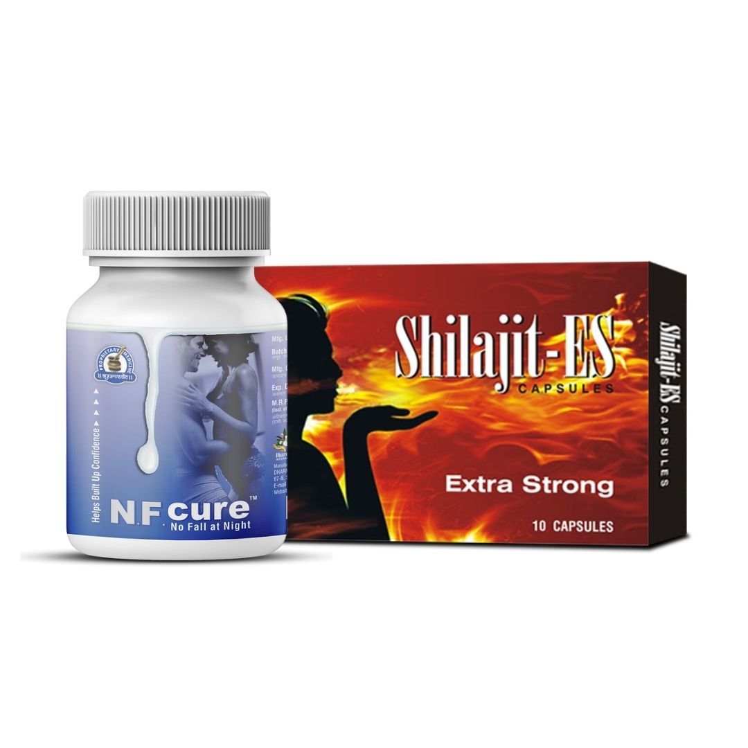 Natural Supplements For Nightfall Problem 60 NF Cure Caps + 60 Shilajit ES Caps