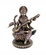 SARASWATI WITH SWAN STATUE 8.5&quot; Hindu Goddess of Knowledge on Swan HIGH ... - $1,242.26 MXN