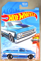 2021 Hot Wheels #203 HW Hot Trucks 4/10 &#39;67 CHEVY C10 Blue w/Black 5 Spokes - £8.89 GBP