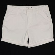H&amp;M LOGG Womens Cuffed Chino Shorts sz 8 White Stretch Walking H &amp; M L.O... - $10.70