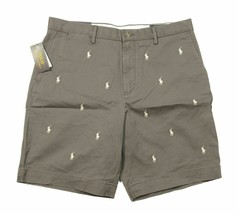 Polo Ralph Lauren Grey All Over Pony Stretch Classic Fit 9&quot; Shorts Grey ... - £116.79 GBP