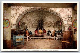 Fire Place at Hermits Rest Grand Canyon Arizona UNP Fred Harvey WB Postcard I15 - £2.42 GBP