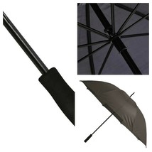 5 ft. Golf Umbrella In All Black Firm Grip Straight Handle Steel Polyester Large - £11.86 GBP