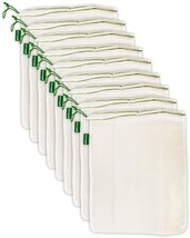Reusable Mesh Produce Bags Washable Set of 9 Premium Bags TRANSPARENT Li... - £27.01 GBP