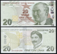 Turkey 20 Türk Lirasi. 2009 (2012) UNC. Banknote Cat# P.224b - £17.39 GBP