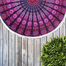 Lavender Pink Indian Cotton Psychedelic Bohemian Wall Hanging Tapestry 72 Inches - £15.41 GBP