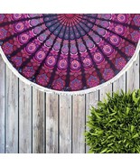 Lavender Pink Indian Cotton Psychedelic Bohemian Wall Hanging Tapestry 7... - $18.99