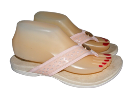 Spenco Orthotic Memory Foam Pink Flip Flops Women Size 7.5 D Leather San... - £20.47 GBP
