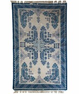 Handmade vintage Tunisian rug 4.3&#39; x 6.8&#39; (131cm x 208cm) 1960s - 1C544 - $617.42 CAD