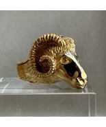 Rare Vintage Kenneth Jay Lane Signed Ram Head Pill Snuff Box Trinket Gold - $2,688.44 MXN