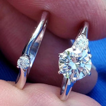 Earth mined Diamond Deco Platinum Engagement Ring Matching Wedding Band Set - $9,338.37 CAD