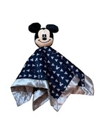 Mickey Mouse Navy Blue/Silver Disney Baby Security Soothie Blanket - £10.74 GBP