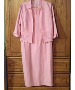 Jessica Howard Sheath Dress and jacket peachy pink Lined Linen 10P  10 p... - $470.22 MXN
