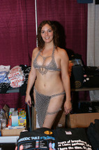Antique Chainmail Costume Festival Wear Bra Skirt sexy Body Harness Dress - £46.08 GBP