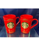 Lot of 2 Starbucks Coffee 11 Fl. oz Christmas Mug 2020 Red Fa La La La D... - $317.02 MXN