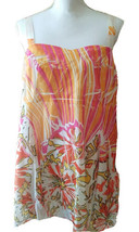 Unique Spectrum Womens Top Sleeveless Abstract Floral Pink Orange White Plus 2X - £15.02 GBP