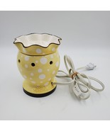 Scentsy Full Size Wax Warmer “Dotty” Electric Yellow Base w/ White Dots ... - $19.75