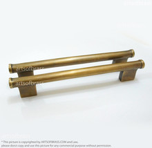 Retro Solid Brass Smooth Round Full Closet Cabinet Door Pull Handles - 6.81&quot; in - £29.57 GBP