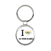 I Love US Virgin Islands : Gift Keychain Heart Flag Country Crest Expat - £6.28 GBP