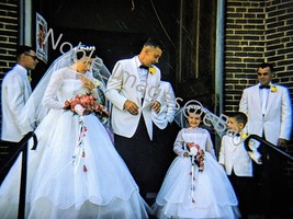 1958 St Joseph Bride Groom Flower Girl Ring Bearer Menomonie WI Kodachrome Slide - £4.21 GBP