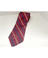 Tommy Hilfiger Red Blue Gold Striped Men’s Tie 100% Silk - $12.33 CAD