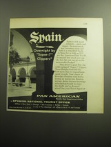 1958 Pan American Airline Ad - Spain Overnight by Super-7 Clippers - £14.52 GBP