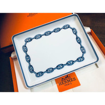 Hermes Chaine D&#39;Ancre Platter Rectangular Tray Porcelain Tableware r31 - $221.26