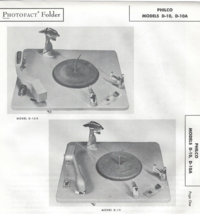 1947 Philco D-10 D-10A Turntable Photofact Service Repair Manual Phonograph - $12.86