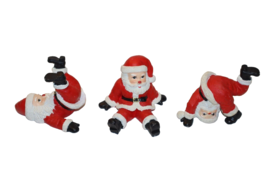 Vintage 1992 Novelino Tumbling Santas Figurines Christmas Santa Claus St Nick - £15.28 GBP