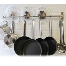Pot Racks For Kitchen Wall Hanging Ceiling Mount Cookware Pans Hooks Organizer - £35.72 GBP