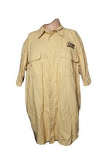 Cabelas Outdoor Gear Button Up Shirt Yellow Floral Embroidered Logo XL Tall - $19.59