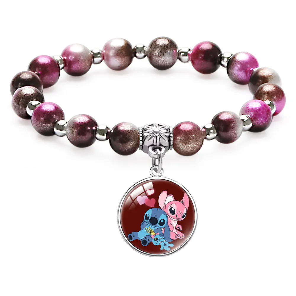 Anime Figures Disney Stitch Bracelet Cartoon Lilo Stitch Print Cute Chil... - $65.00 MXN