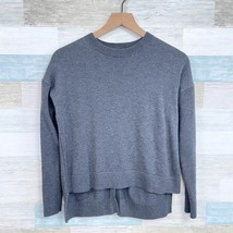 Athleta Highland Crossback Sweater Charcoal Gray Open Back Athleisure Wo... - £22.33 GBP