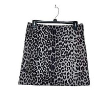 She + Sky Women&#39;s Skirt Mini Leopard Print Stretch Lined Gray &amp; Black Medium - £11.75 GBP