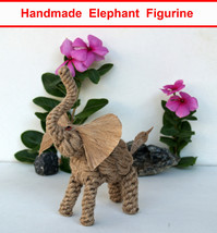 Handmade Elephant Figurine Toy Gift Decor Rope Flexible - 20cm / 7.9&quot; 00715 - £25.14 GBP