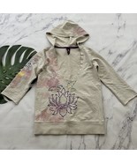 Lucky Brand Vintage Y2k Pullover Sweatshirt Sz S Cream Floral Scoop Neck... - $722.94 MXN