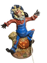 Bryon Molds 1977 Scarecrow Pumpkin Light Up Tested 12&quot; Tall - £31.18 GBP