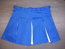 HALLOWEEN COSPLAY COSTUME CHEER CHEERLEADER BLUE WHITE SKIRT 32-34 WAIST - £22.62 GBP